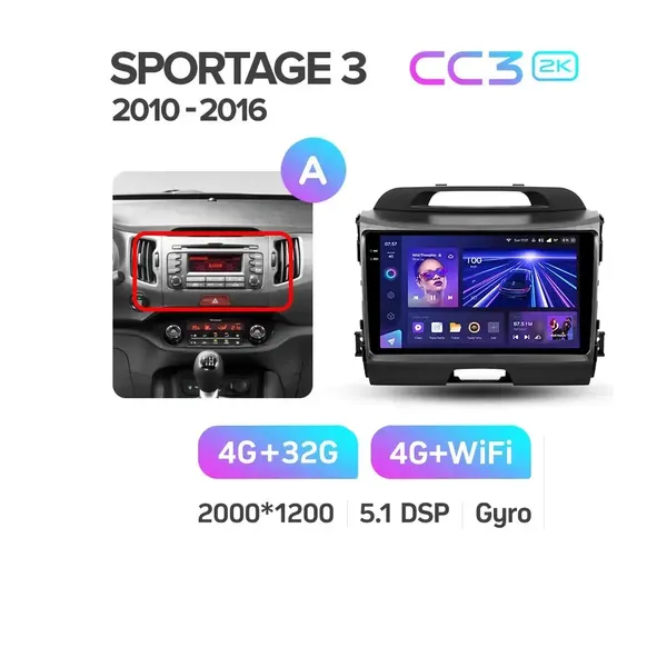 Штатна магнітола Teyes CC3 2k 4+32 Gb Kia Sportage 3 SL 2010-2016 (A) 6