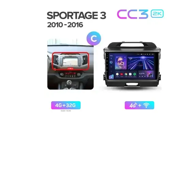 Штатна магнітола Teyes CC3 2k 4+32 Gb Kia Sportage 3 SL 2010-2016 (C) 7