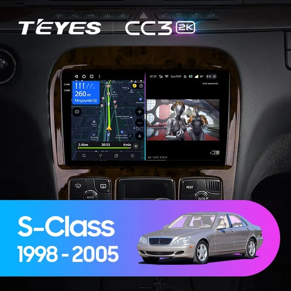 Штатна магнітола Teyes CC3 2k 4+32 Gb Mercedes-Benz S-Class W220 VV220 1998-2005