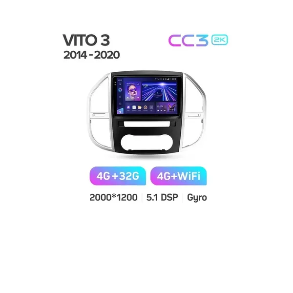 Штатная магнитола Teyes CC3 2k 4+32 Gb Mercedes-Benz Vito 3 W447 2014-2020 2