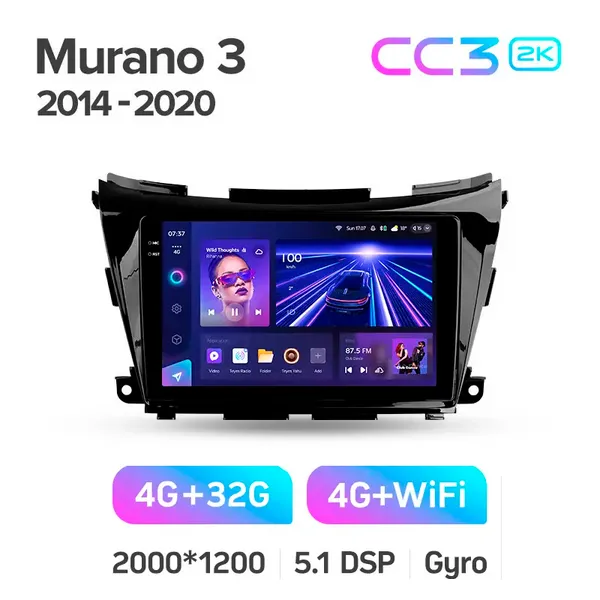 Штатная магнитола Teyes CC3 2k 4+32 Gb Nissan Murano 3 Z52 2014-2020 2