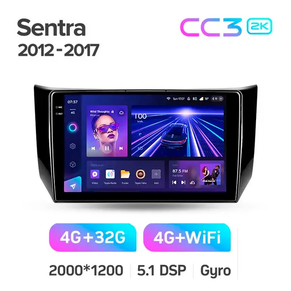 Штатня магнитола Teyes CC3 2k 4+32 Gb Nissan Sentra B17 2012-2017 4