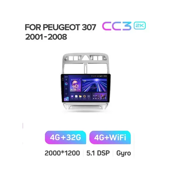 Штатна магнітола Teyes CC3 2k 4+32 Gb Peugeot 307 1 2001-2008 6