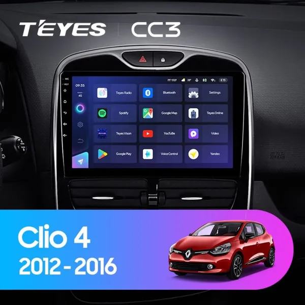 Штатна магнітола Teyes CC3 2k 4+32 Gb Renault Clio 4 BH98 KH98 2012-2015