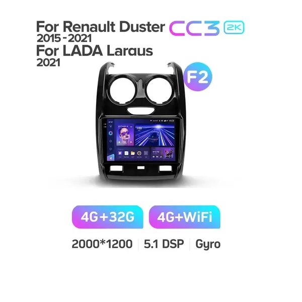 Штатна магнітола Teyes CC3 2k 4+32 Gb Renault Duster 2015-2020 7