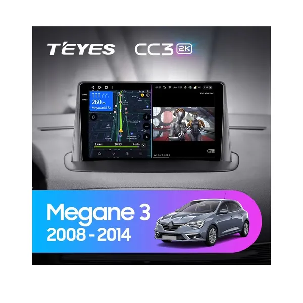Штатная магнитола Teyes CC3 2k 4+32 Gb Renault Megane 3 2008-2014 (одна коса)