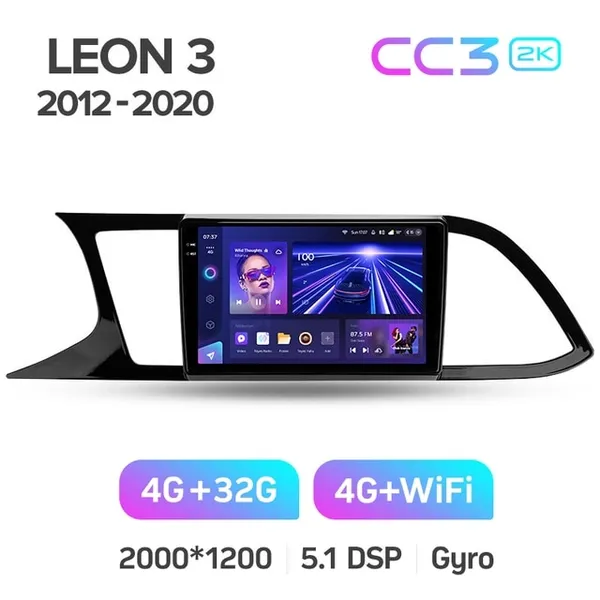 Штатная магнитола Teyes CC3 2k 4+32 Gb Seat Leon 3 2012-2020 2