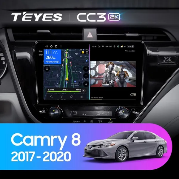 Штатна магнітола Teyes CC3 2k 4+32 Gb Toyota Camry 8 XV 70 2017-2020 (A) 10"