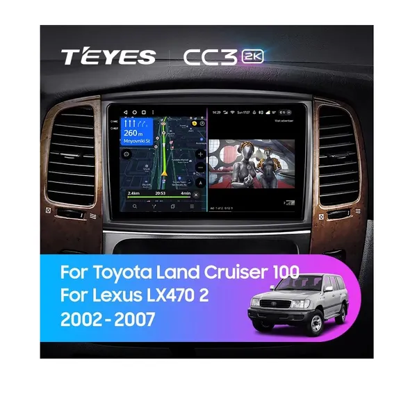 Штатна магнітола Teyes CC3 2k 4+32 Gb Toyota Land Cruiser LC 100-A 2002-2007 (C)