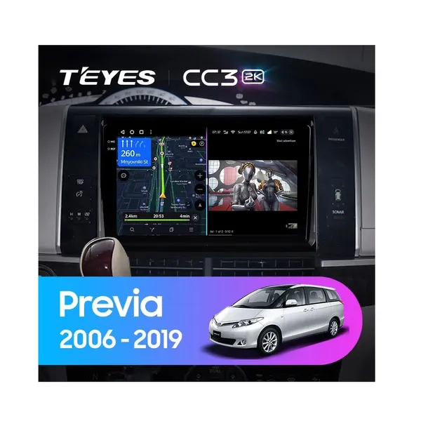 Штатная магнитола Teyes CC3 2k 4+32 Gb Toyota Previa XR50 2006-2019