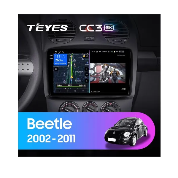 Штатна магнітола Teyes CC3 2k 4+32 Gb Volkswagen Beetle A4 2002-2011