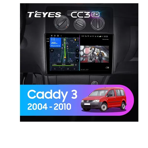 Штатна магнітола Teyes CC3 2k 4+32 Gb Volkswagen Caddy 2K 3 2004-2010 10"