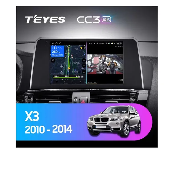 Штатная магнитола Teyes CC3 2k 4+64 Gb BMW X3 F25 CIC (1 Din) 2010-2014