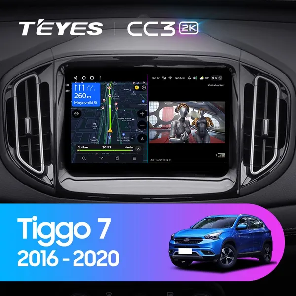 Штатная магнитола Teyes CC3 2k 4+64 Gb Chery Tiggo 7 1 2016-2020