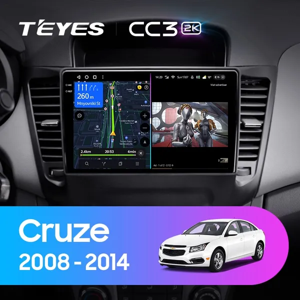 Штатна магнітола Teyes CC3 2k 4+64 Gb Chevrolet Cruze J300 2008-2014