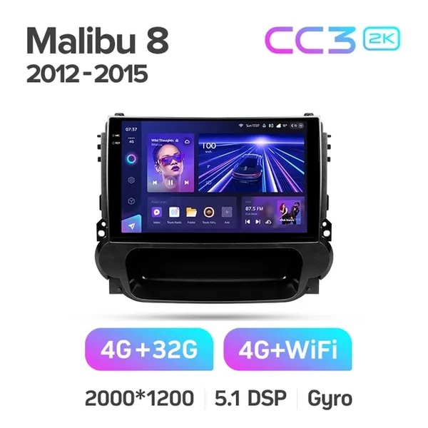 Штатная магнитола Teyes CC3 2k 4+64 Gb Chevrolet Malibu 8 2012-2015 2