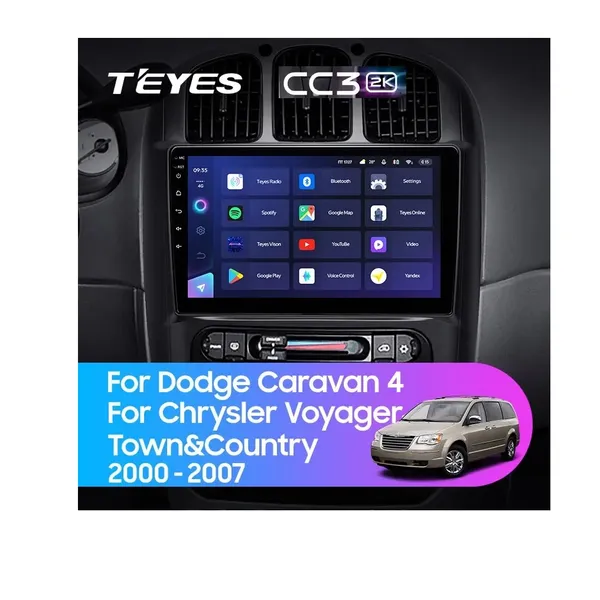 Штатная магнитола Teyes CC3 2k 4+64 Gb Dodge Caravan 4, Chrysler Voyager RG RS, Town&amp;Country RS 2