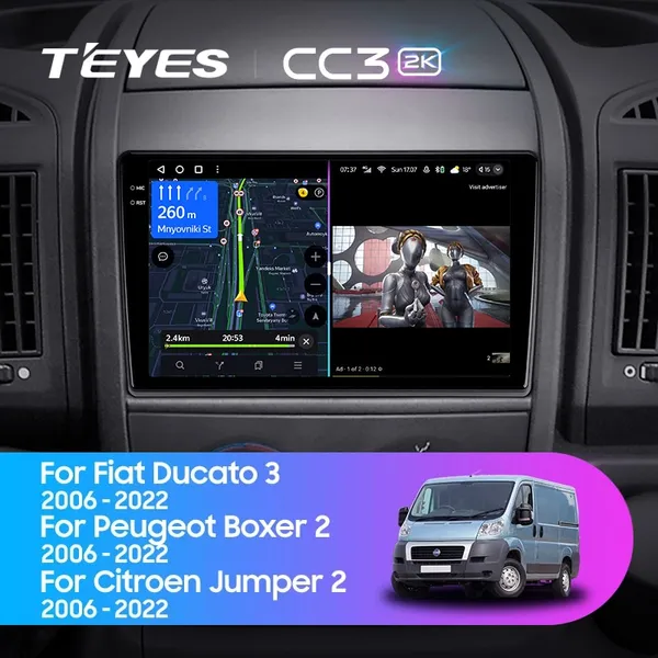 Штатная магнитола Teyes CC3 2k 4+64 Gb Fiat Ducato 3 2006-2022