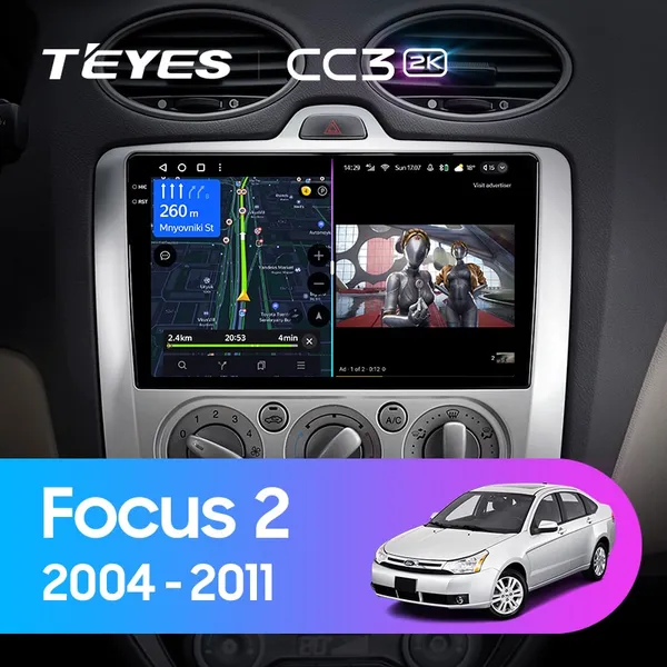 Штатная магнитола Teyes CC3 2k 4+64 Gb Ford Focus 2 (Mk 2) 2004-2011 (A)