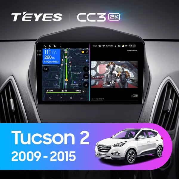 Штатна магнітола Teyes CC3 2k 4+64 Gb Hyundai Tucson 2 LM IX35 2009-2015 (B)