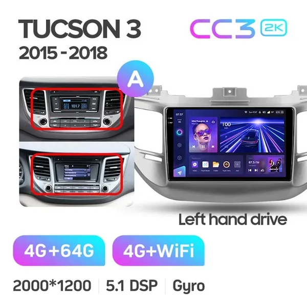 Штатна магнітола Teyes CC3 2k 4+64 Gb Hyundai Tucson 3 2015-2018 (A) 6