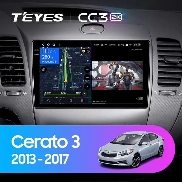 Штатна магнітола Teyes CC3 2k 4+64 Gb Kia Cerato 3 YD (K3) 2013-2017 (B)