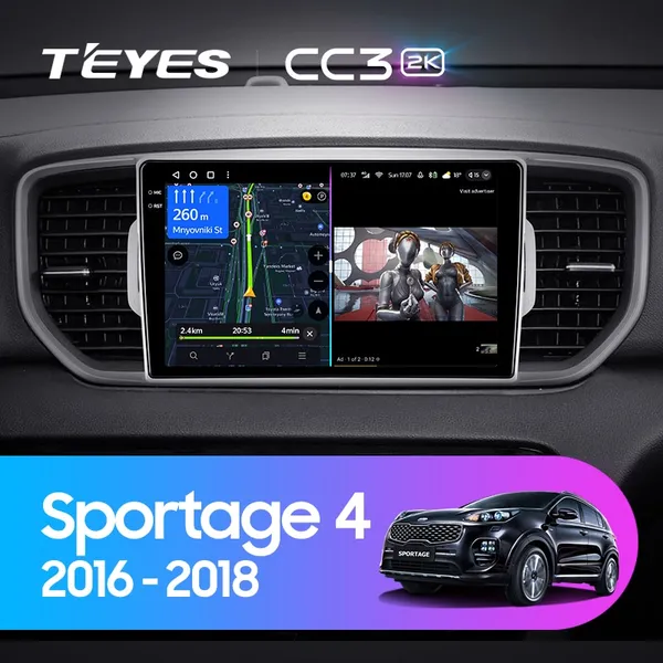 Штатна магнітола Teyes CC3 2k 4+64 Gb Kia Sportage 4 QL (KX5) 2016-2018 (A)