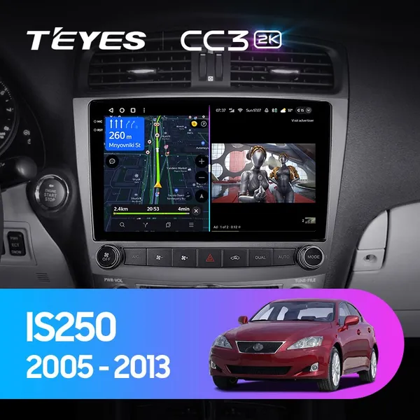 Штатная магнитола Teyes CC3 2k 4+64 Gb Lexus IS250 XE20 2005-2013