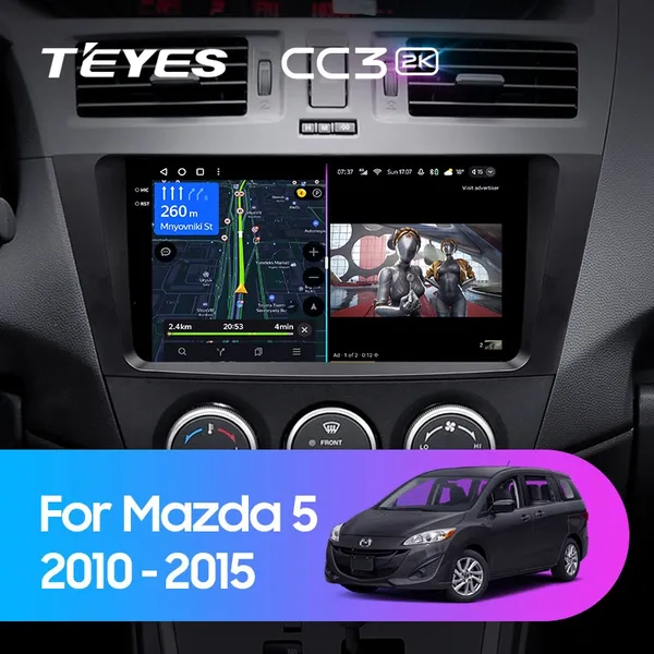 Штатная магнитола Teyes CC3 2k 4+64 Gb Mazda 5 3 CW 2010-2015
