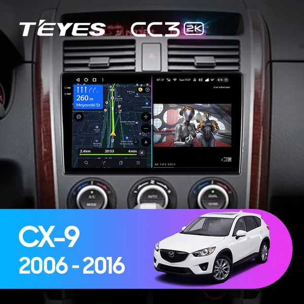 Штатна магнітола Teyes CC3 2k 4+64 Gb Mazda CX-9 TB 2006-2016 10"