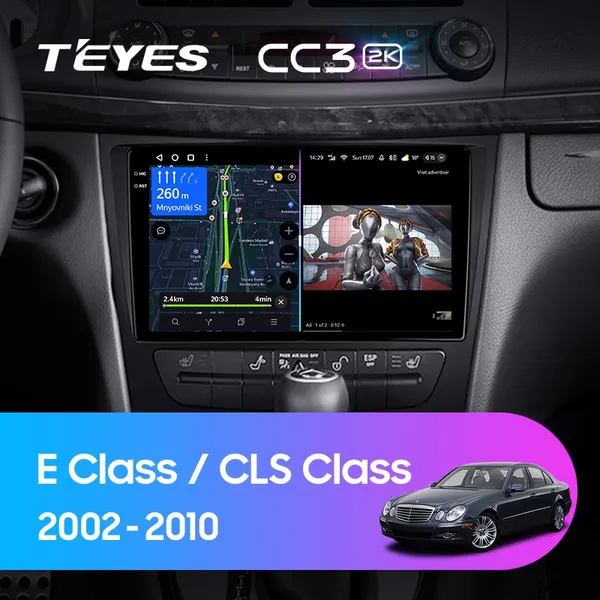 Штатная магнитола Teyes CC3 2k 4+64 Gb Mercedes-Benz E-Class S211 W211, CLS-Class C219 2002-2010