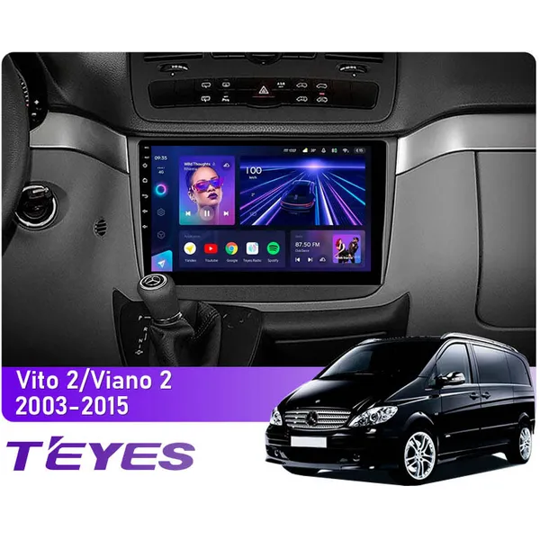 Штатна магнітола Teyes CC3 2k 4+64 Gb Mercedes-Benz Vito (W639), Viano (W639) 2003-2015 10"