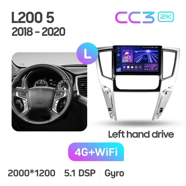 Штатная магнитола Teyes CC3 2k 4+64 Gb Mitsubishi L200 5 2018-2020 (F1) 2