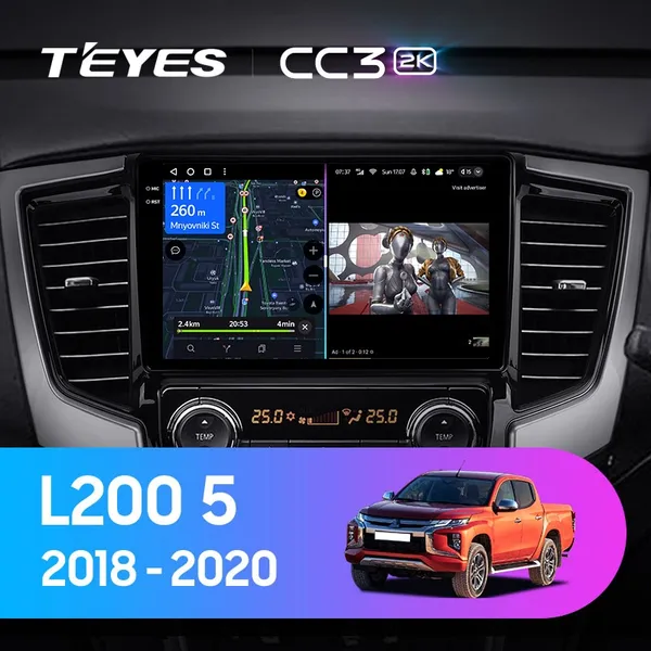 Штатная магнитола Teyes CC3 2k 4+64 Gb Mitsubishi L200 5 2018-2020 (F1)