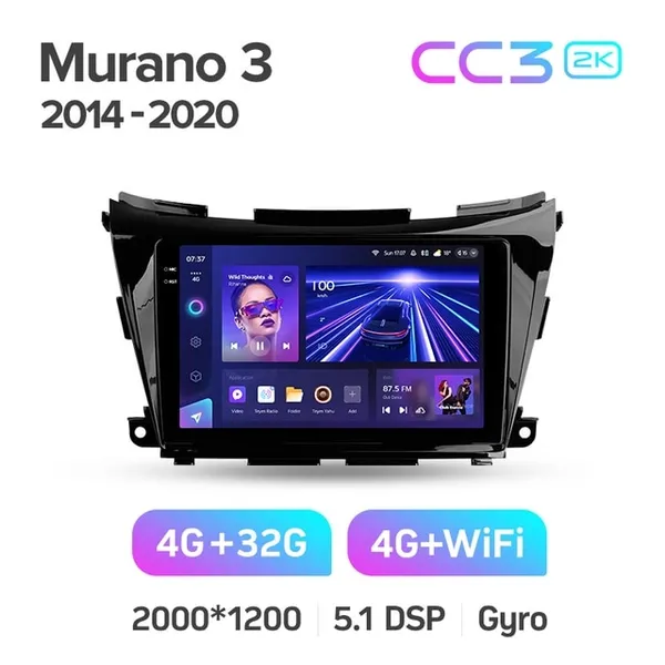 Штатная магнитола Teyes CC3 2k 4+64 Gb Nissan Murano 3 Z52 2014-2020 2