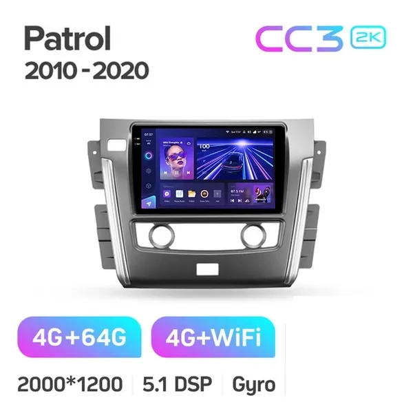 Штатная магнитола Teyes CC3 2k 4+64 Gb Nissan Patrol Y62 2010-2020 9" 2