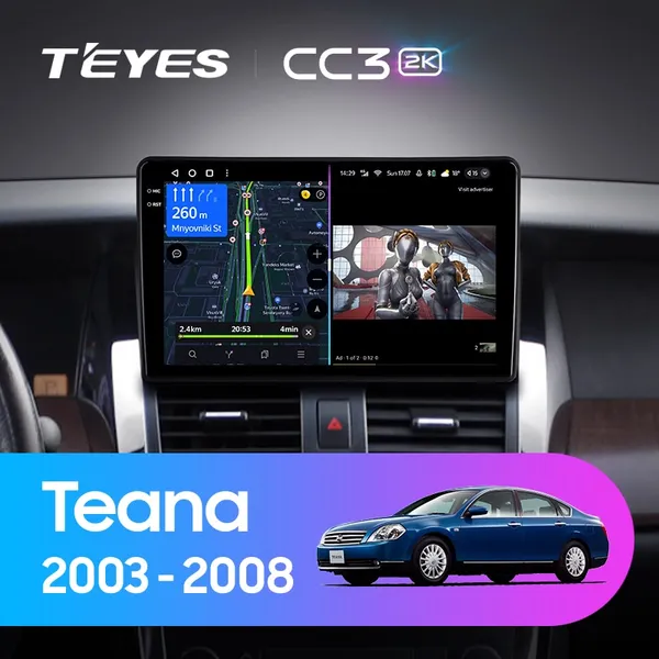Штатна магнітола Teyes CC3 2k 4+64 Gb Nissan Teana J31 2003-2008