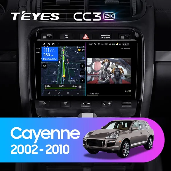 Штатна магнітола Teyes CC3 2k 4+64 Gb Porsche Cayenne 1 9PA 2002-2010