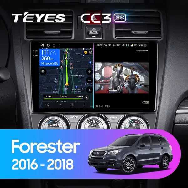 Штатна магнітола Teyes CC3 2k 4+64 Gb Subaru Forester SJ 2015-2018