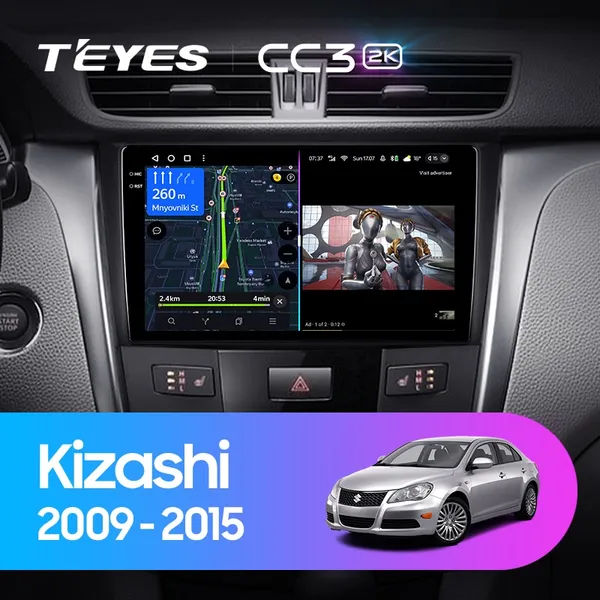 Штатная магнитола Teyes CC3 2k 4+64 Gb Suzuki Kizashi 2009-2015