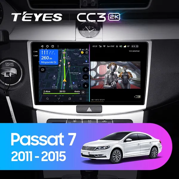 Штатна магнітола Teyes CC3 2k 4+64 Gb Volkswagen Passat 7 B7 2010-2015 10"