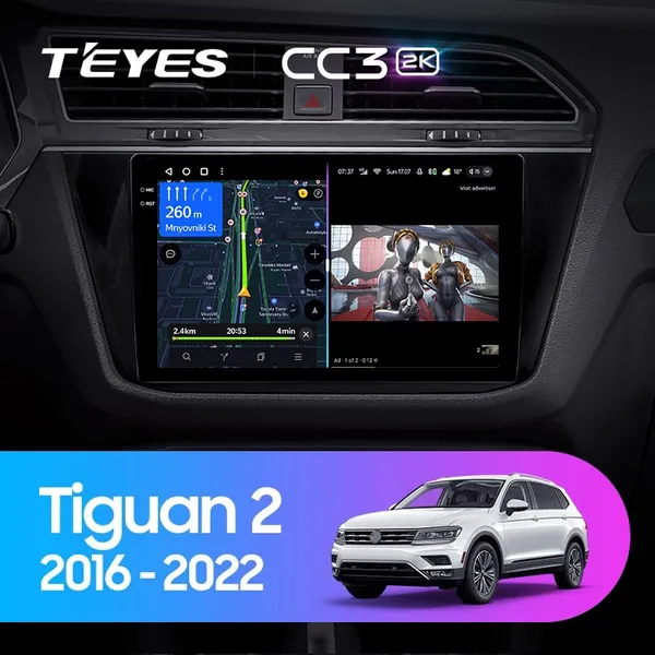 Штатна магнітола Teyes CC3 2k 4+64 Gb Volkswagen Tiguan 2 Mk 2016-2022 (A) 10"
