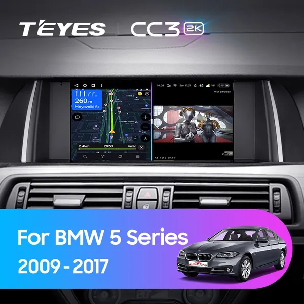 Штатная магнитола Teyes CC3 2k 6+128 Gb 360° BMW 5 Series F10 F11 CIC 2009-2013