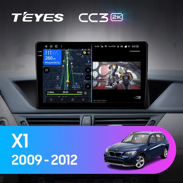 Штатная магнитола Teyes CC3 2k 6+128 Gb 360° BMW X1 E84 2009-2012
