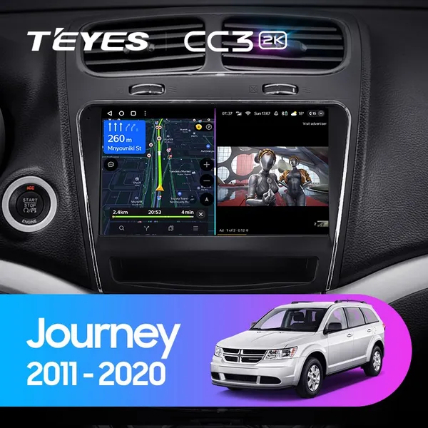 Штатна магнітола Teyes CC3 2k 6+128 Gb 360° Dodge Journey JC 2011-2020