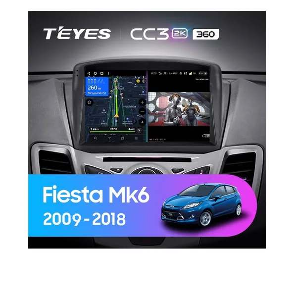 Штатна магнітола Teyes CC3 2k 6+128 Gb 360° Ford Fiesta Mk6 (F1) 2009-2018