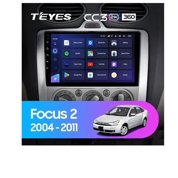 Штатна магнітола Teyes CC3 2k 6+128 Gb 360° Ford Focus 2 (Mk 2) 2004-2011 (B)