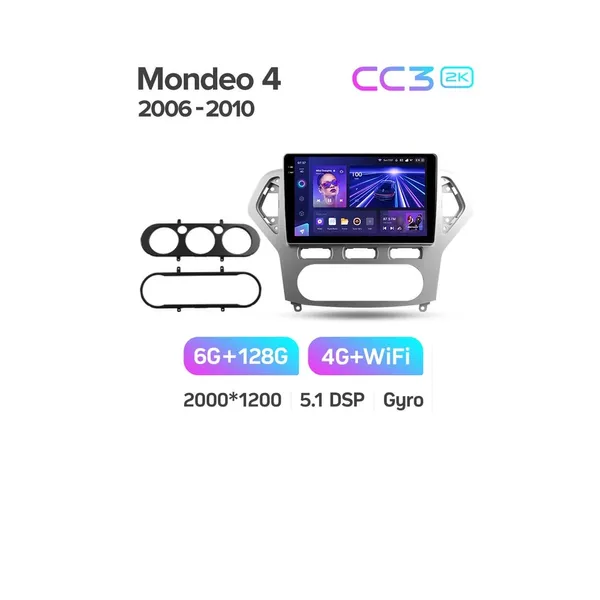Штатна магнітола Teyes CC3 2k 6+128 Gb 360° Ford Mondeo 4 2006-2010 10" 6