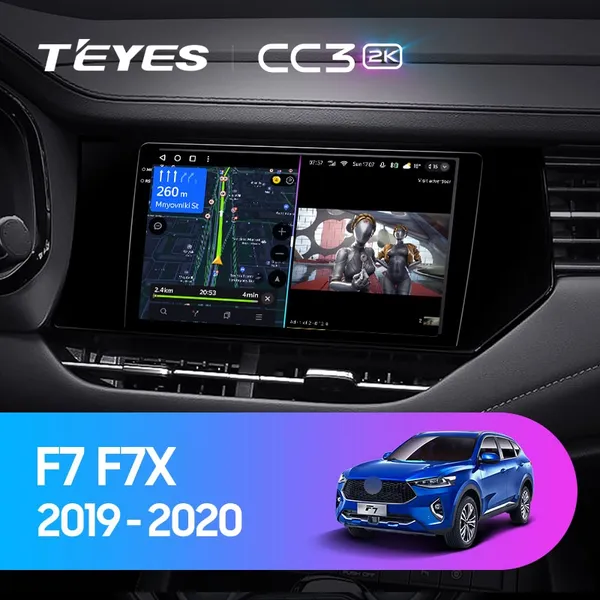 Штатна магнітола Teyes CC3 2k 6+128 Gb 360° Great Wall Hover Haval F7 F7X 2019-2020