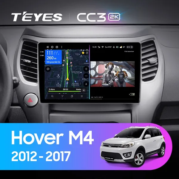 Штатная магнитола Teyes CC3 2k 6+128 Gb 360° Great Wall Hover M4 1 2012-2017